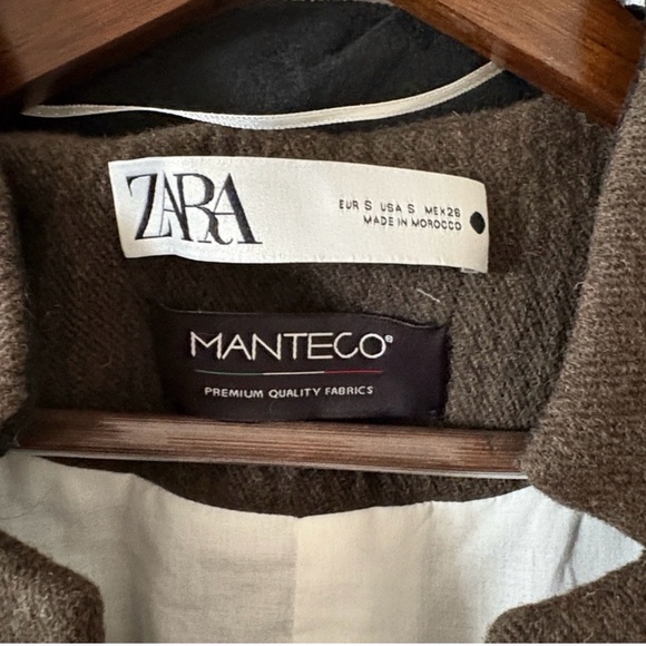 Zara Olive Longline Trench Coat - Picture 2 of 3